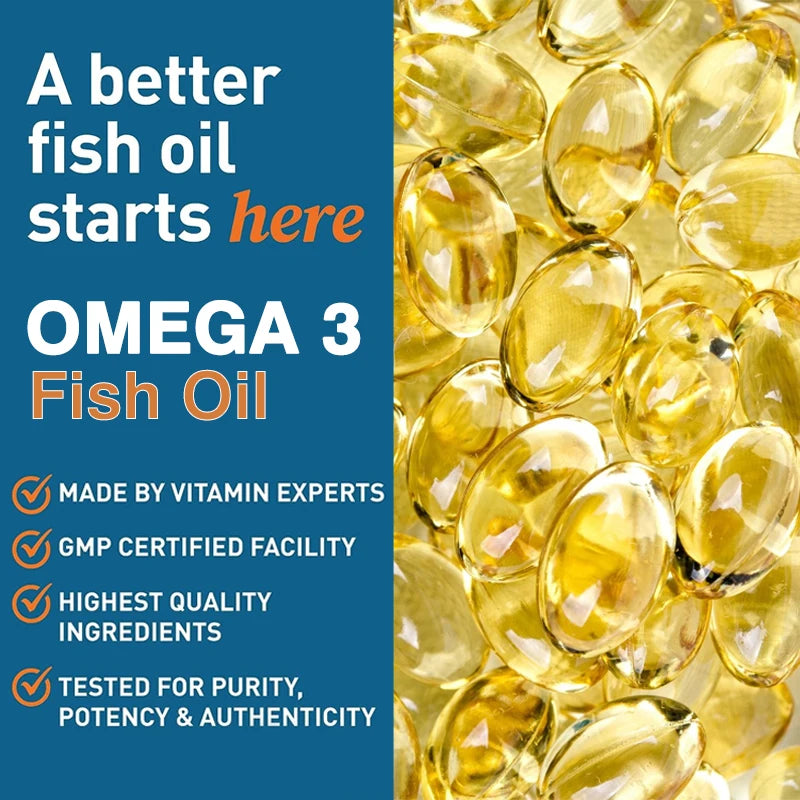 Omega 3 Fish Oil Capsules: Brain, Heart, and Eye Health Support