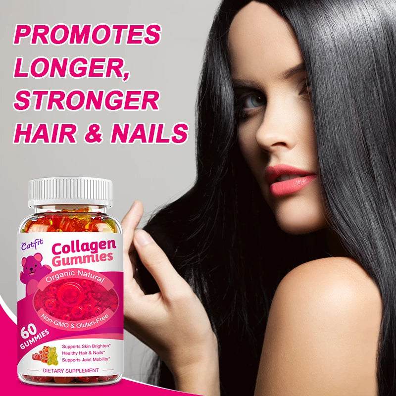 Catfit Collagen Gummies: Hair, Skin, Nail, Bone, Joint Support Supplement