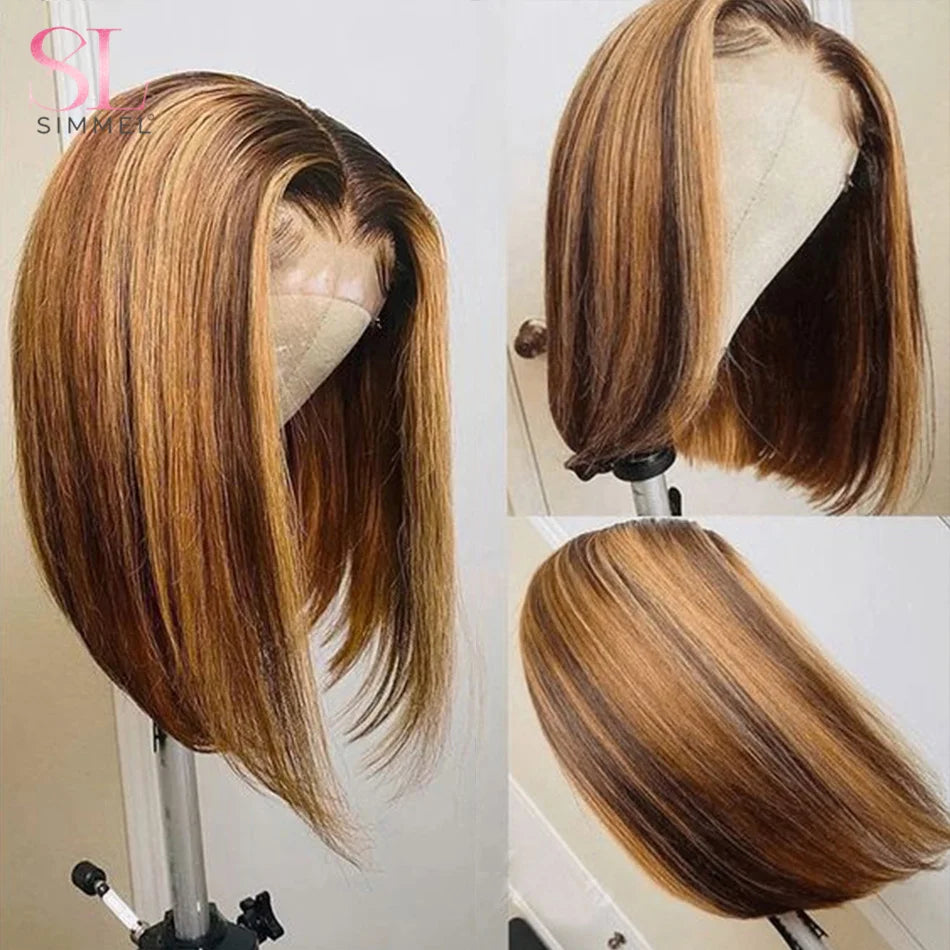 Highlight Brown Bob Wig: Remy Hai