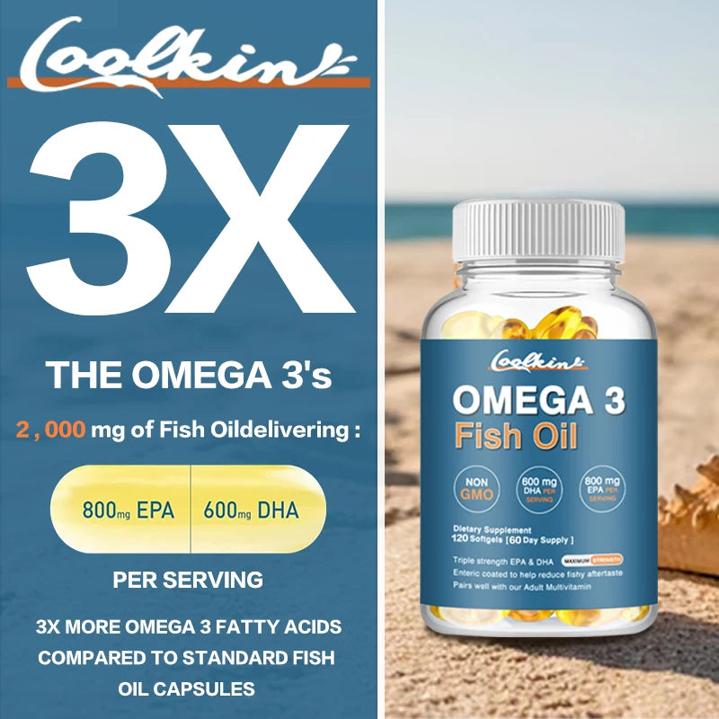 Omega 3 Fish Oil Capsules: Brain, Heart, and Eye Health Support