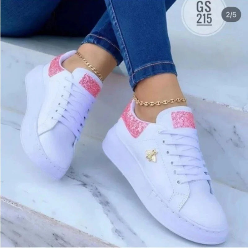 Platform Butterfly Sneakers: Women's Fashion Lace-Up Casual Shoes