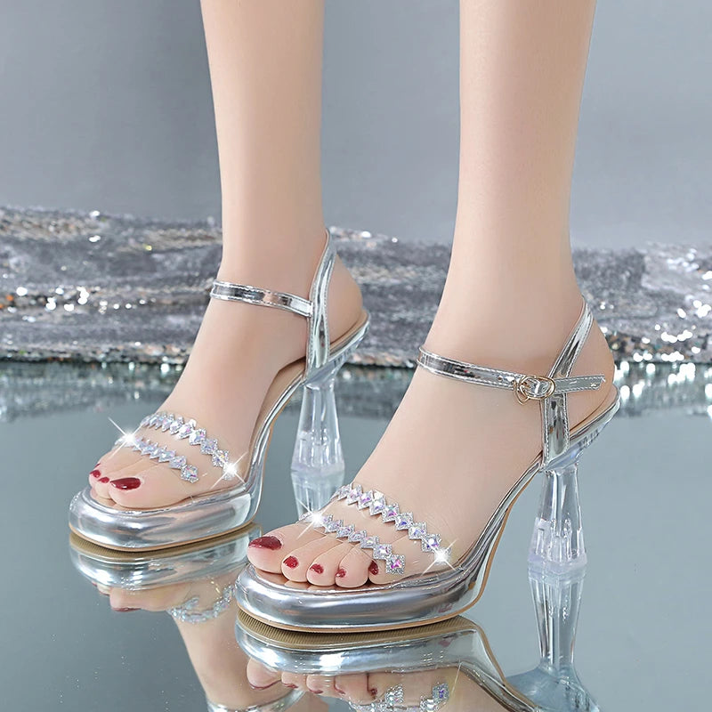 Summer Round Toe Buckle Sandals: Transparent & Sexy