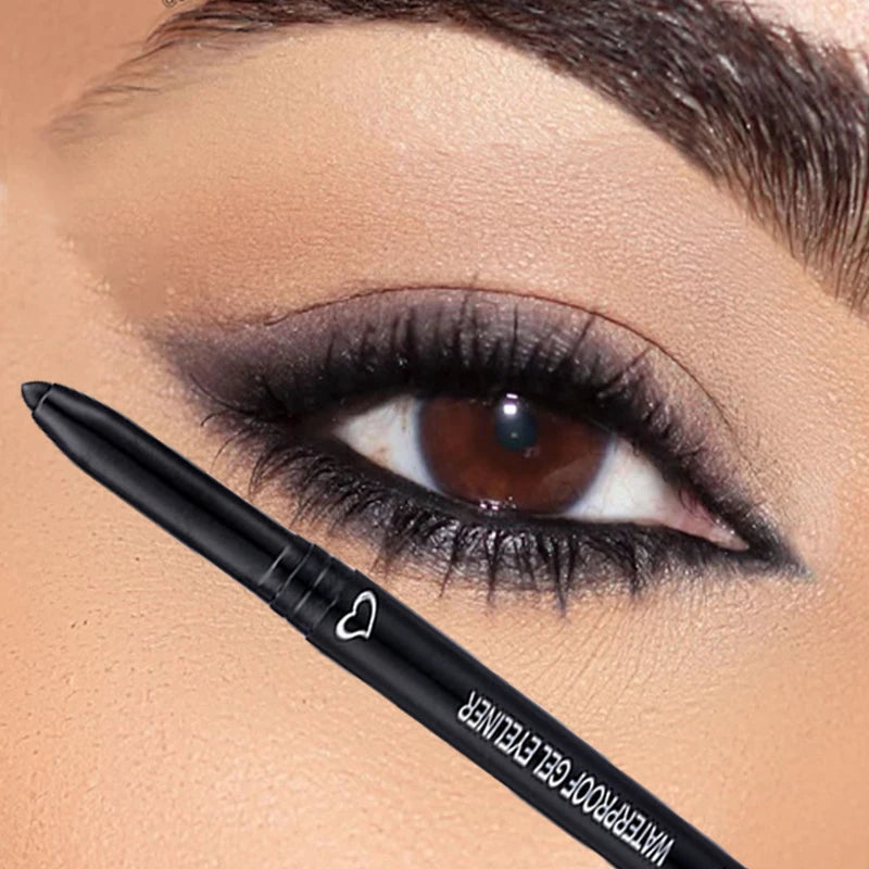 Smooth Waterproof Eyeliner Pen: Matte Black/Brown Gel, Quick-Drying, Long-Lasting