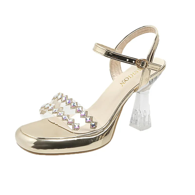 Summer Round Toe Buckle Sandals: Transparent & Sexy