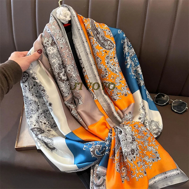 Spring/Summer Luxury Silk Scarf: Soft and Stylish 90*180cm