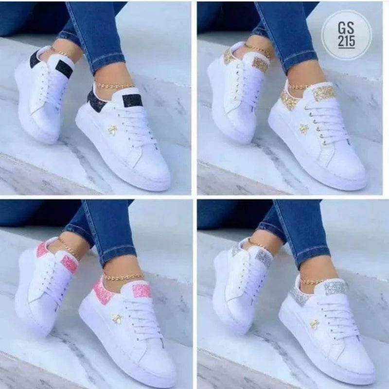 Platform Butterfly Sneakers: Women's Fashion Lace-Up Casual Shoes