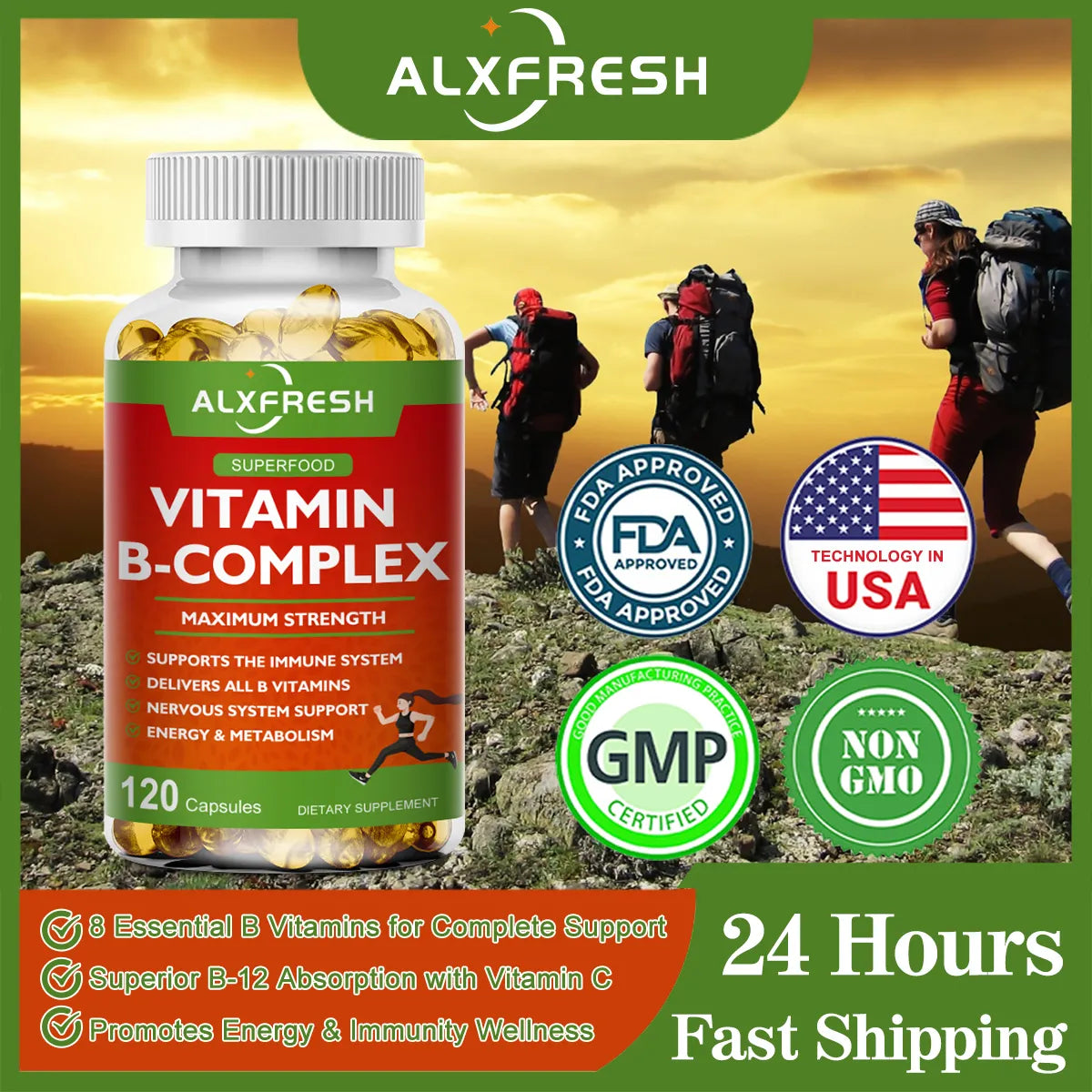 Alxfresh Multivitamin B Capsule: Skin Repair, Liver Health & Energy Boost