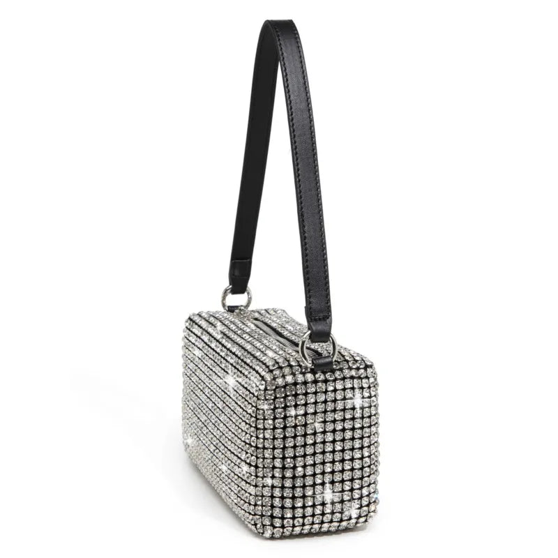 New Rhinestone Shoulder Bag. Radiate elegance with dazzling diamonds, perfect for any occasion.