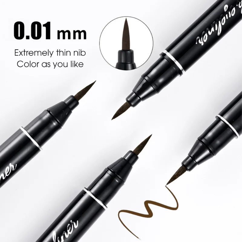 Ultra-Fine Waterproof Brown Liquid Eyeliner: Lasting Matte Finish