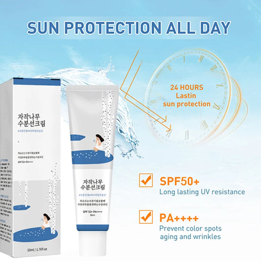 50ml Birch Juice Sunscreen: PF50+ PA++++ Korean Sun Cream for Moisturizing & Strong UV Protection