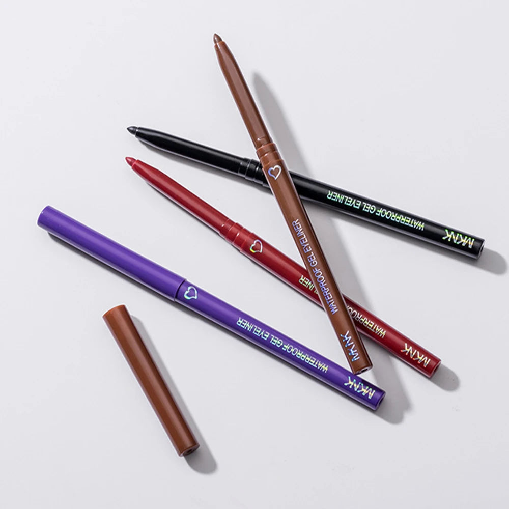 Smooth Waterproof Eyeliner Pen: Matte Black/Brown Gel, Quick-Drying, Long-Lasting