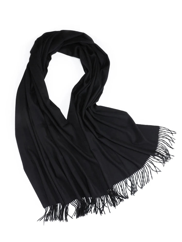 100% Wool Cashmere Scarf: Thick, Fashionable, and Warm for Winter. Oversized Pashmina Shawl, 300g.