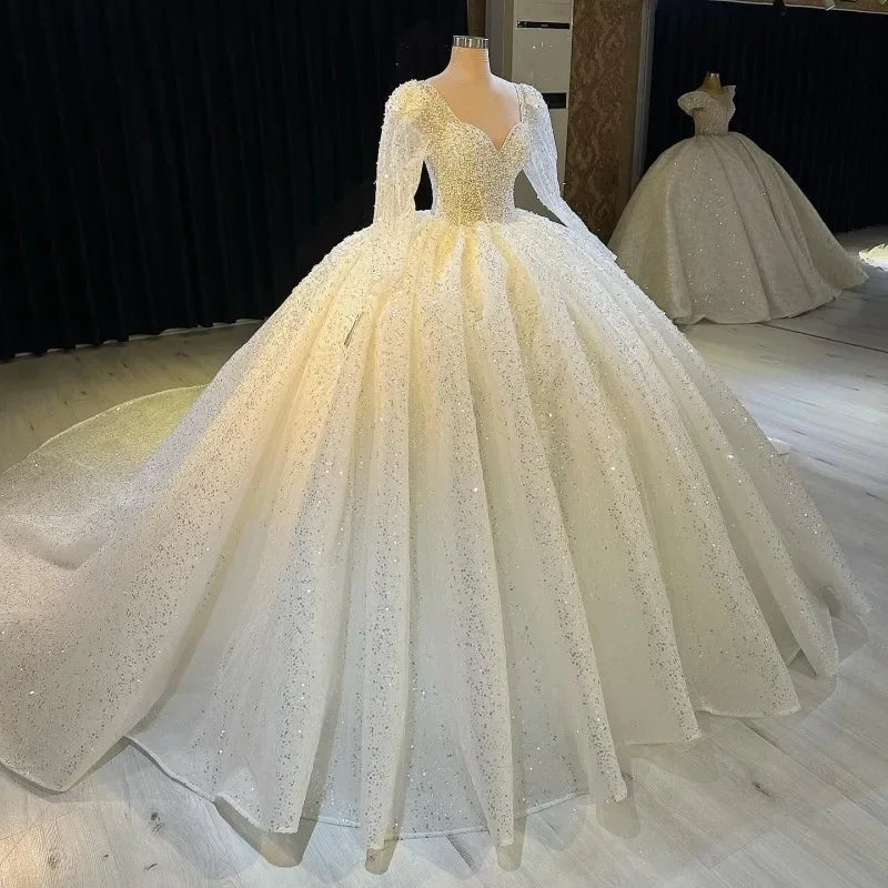 White Ball Gown Princess Wedding Dress