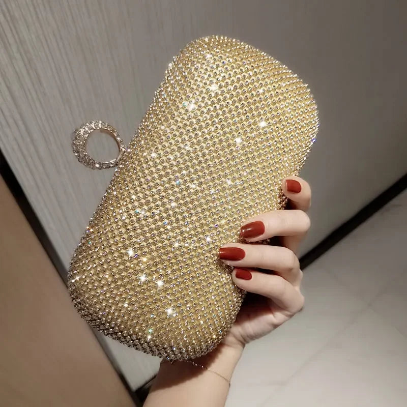 Luxurious, diamond-studded clutch for parties and events. Elevate your style with this elegant shoulder bag