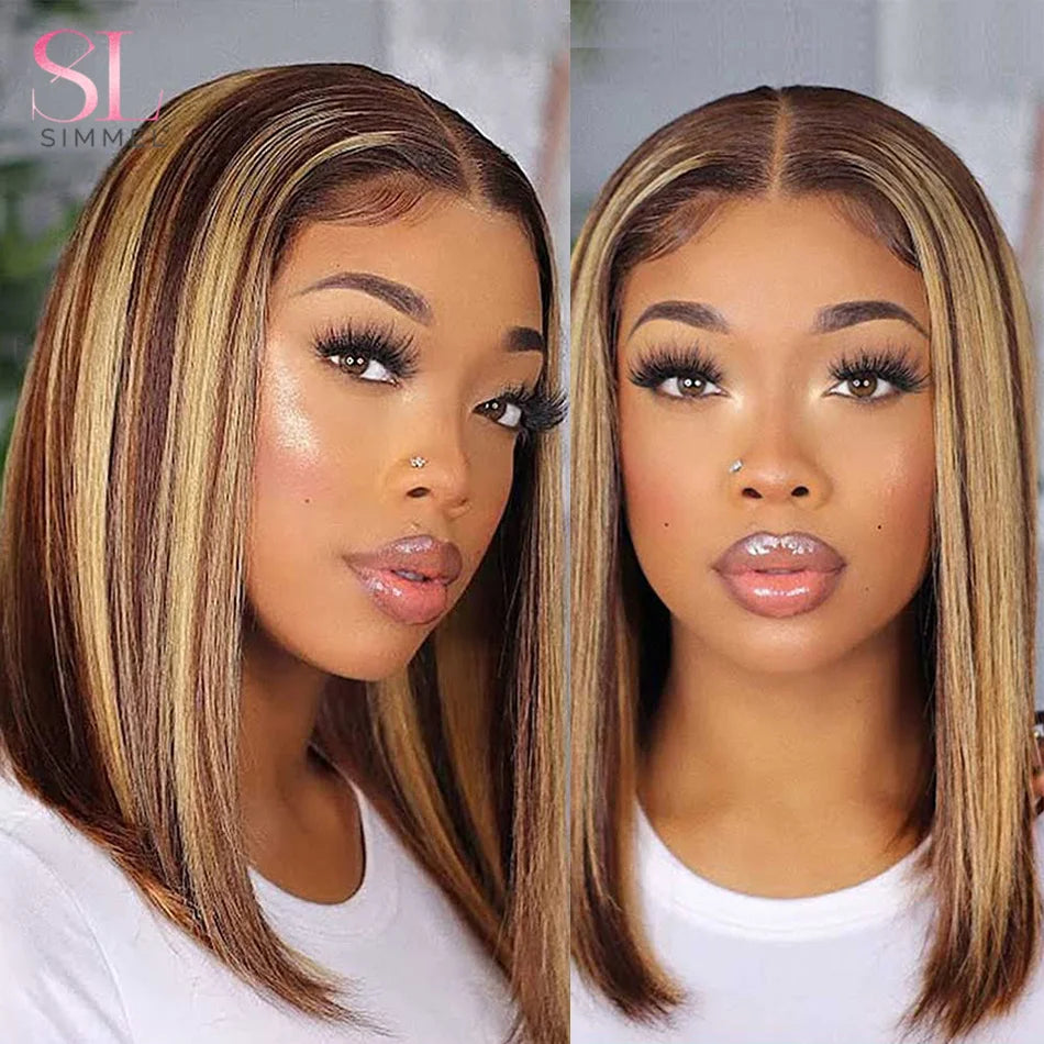 Highlight Brown Bob Wig: Remy Hai