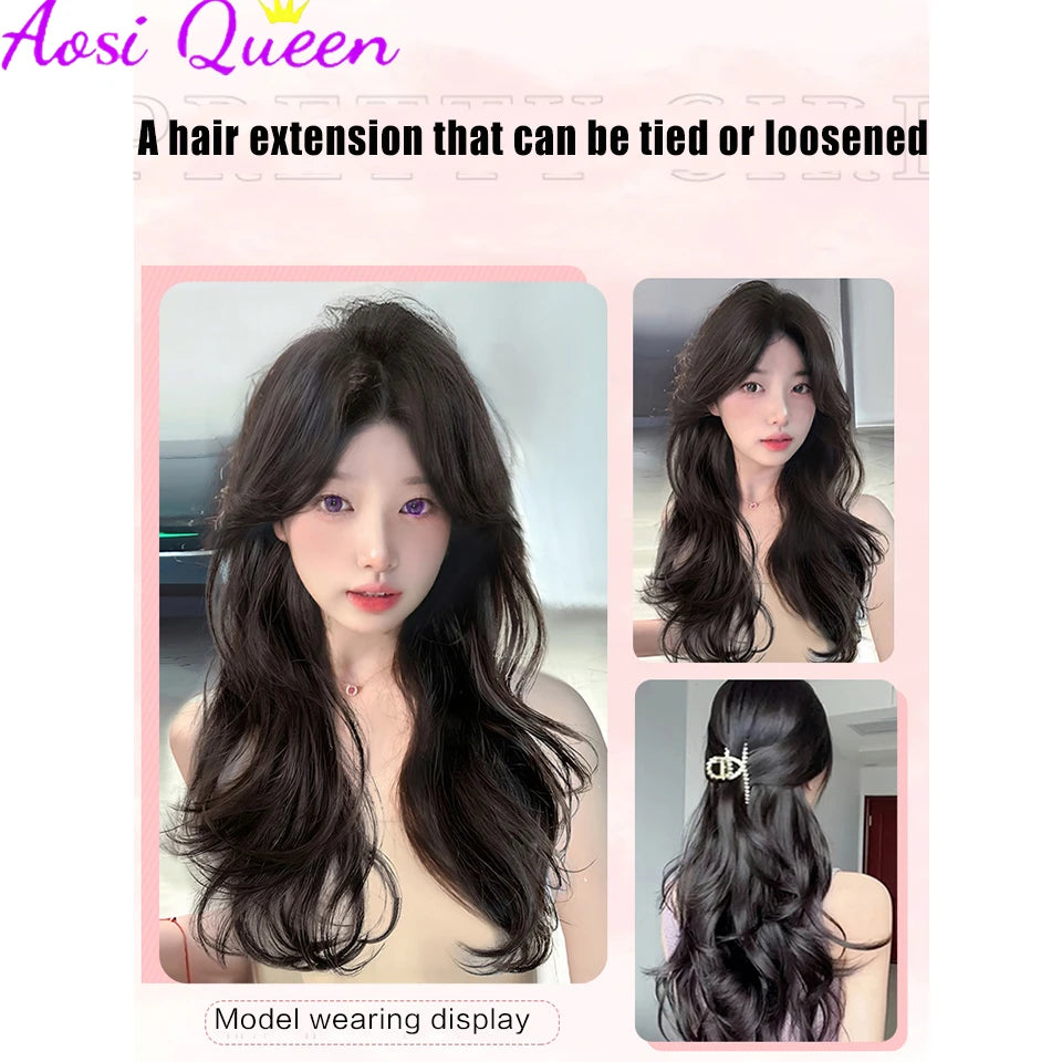 AS Wig: Seamless One-Piece French Curl Extensions for Women, Invisible Curling Piece to Boost Volume