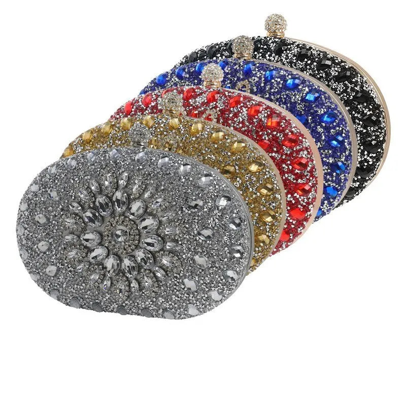 Inlaid with dazzling diamonds, it's the perfect accessory for any elegant evening affair