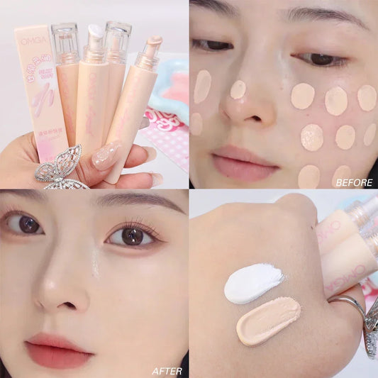 Waterproof Liquid Foundation: Oil-Control, Acne-Covering Base Cream - Long-Lasting, Moisturizing Matte Concealer Cosmetic.