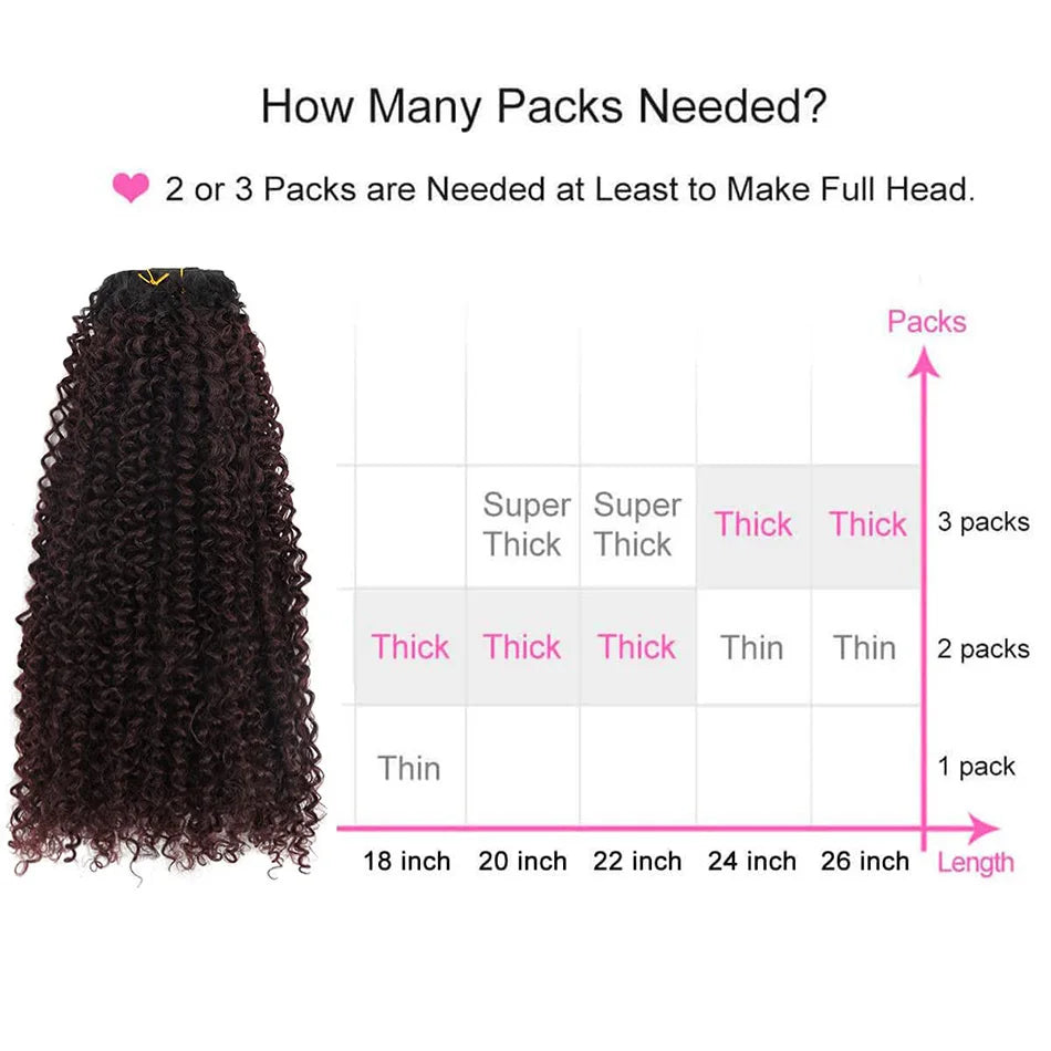 26-Inch Kinky Curly Clip-In Hair Extension, Double Weft, Japanese Organic Ice Silk, 140g, Black/Brown