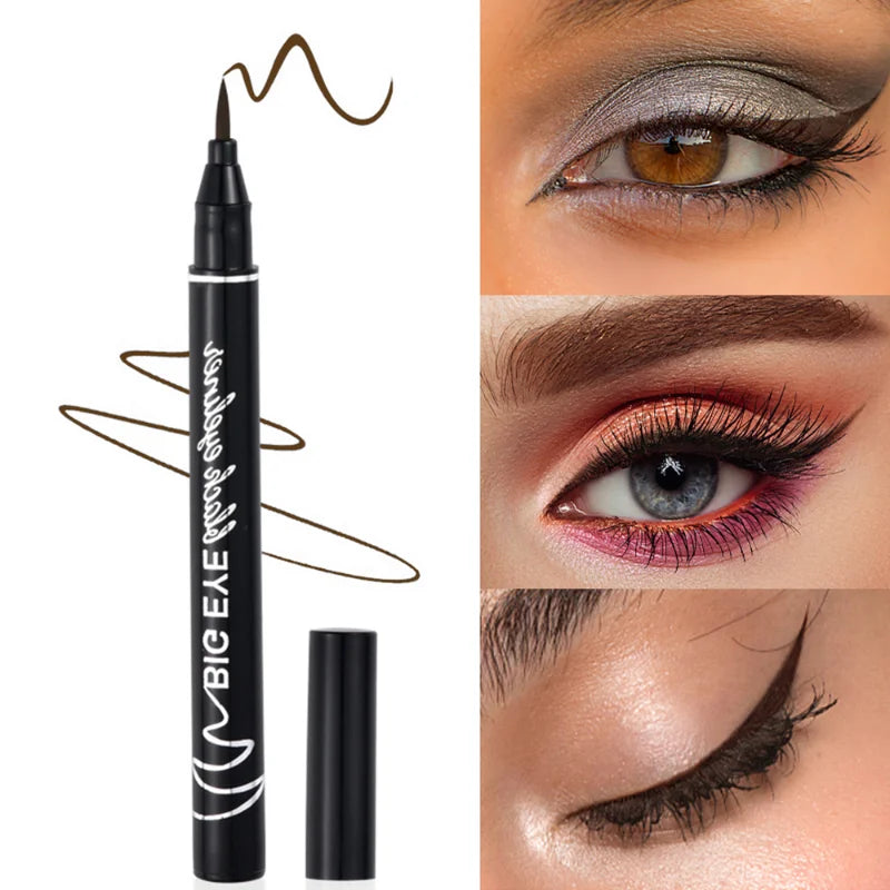 Ultra-Fine Waterproof Brown Liquid Eyeliner: Lasting Matte Finish