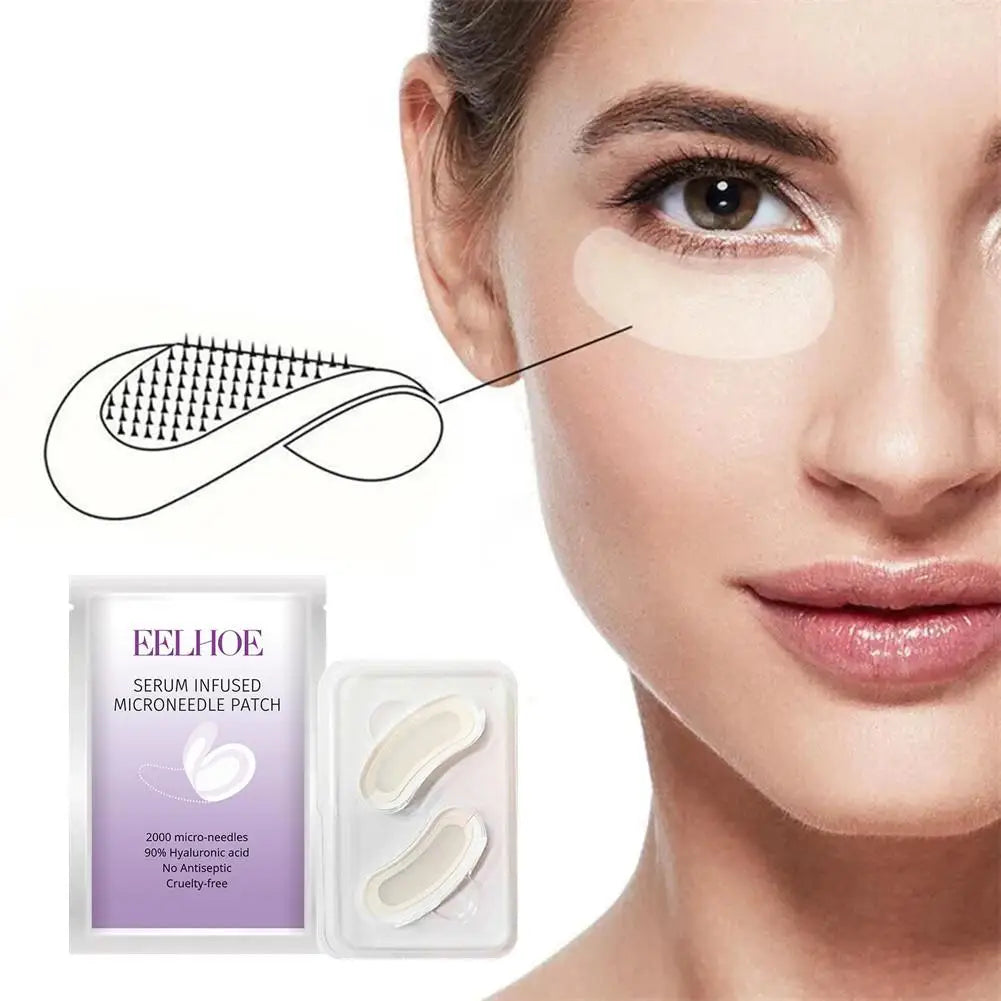 Serum-Infused Microneedle Eye Patches: Anti-Wrinkle, Moisturizing Under Eye Gel Pads