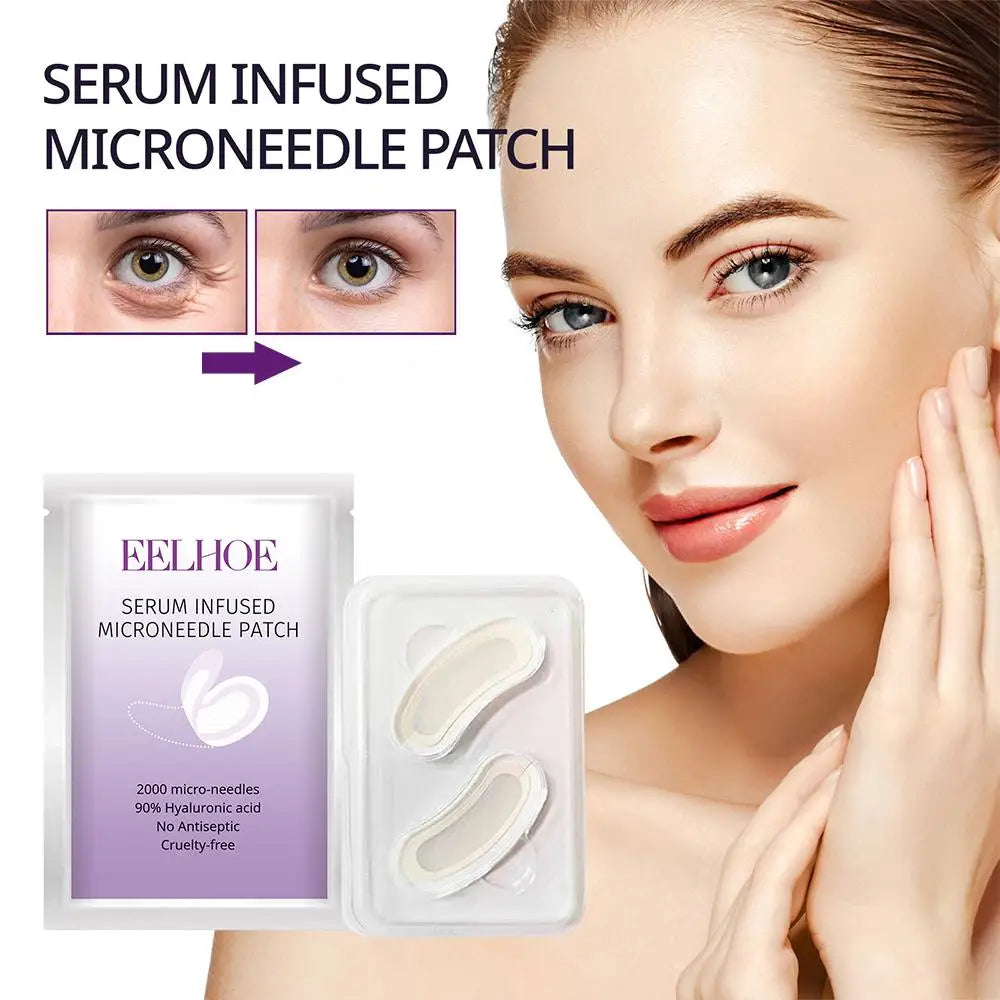 Serum-Infused Microneedle Eye Patches: Anti-Wrinkle, Moisturizing Under Eye Gel Pads