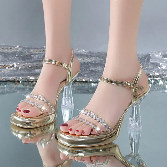 Summer Round Toe Buckle Sandals: Transparent & Sexy