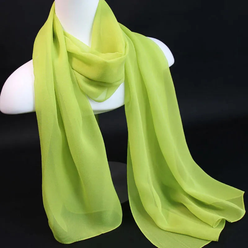 Korean Solid Chiffon Travel Scarf: Lightweight Sunscreen Shawl for Women's Summer