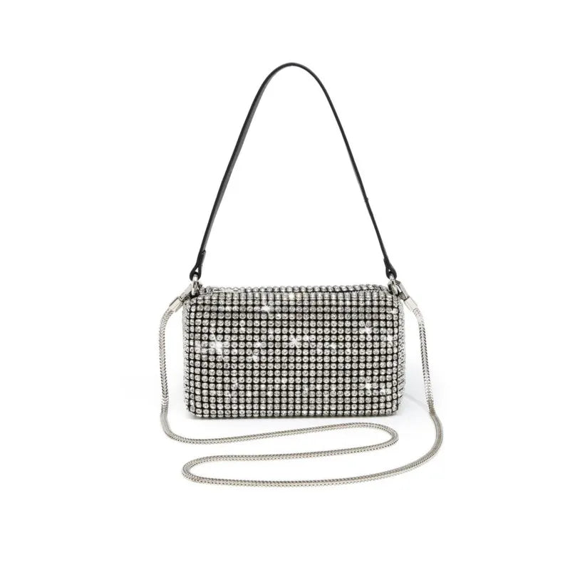 New Rhinestone Shoulder Bag. Radiate elegance with dazzling diamonds, perfect for any occasion.