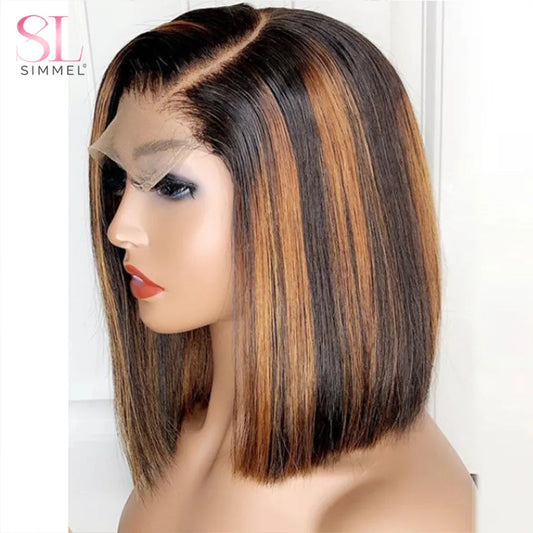 Highlight Brown Bob Wig: Remy Hai