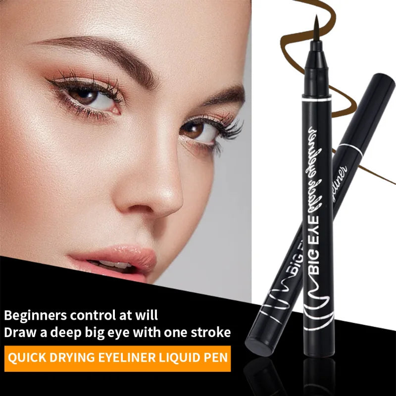 Ultra-Fine Waterproof Brown Liquid Eyeliner: Lasting Matte Finish