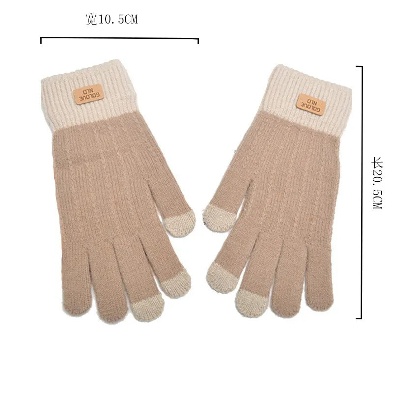 Warm Winter Touch Screen Knit Gloves: Unisex Stretch Wool Mittens